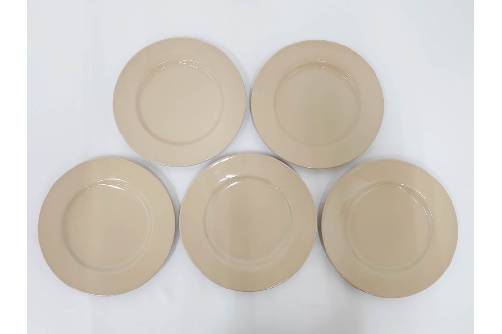 希少　イギリスヴィンテージ　WEDGWOOD(ウェッジウッド)　DRABWARE(ドラブウェア)　トリオ6客・プレート6点セット　(R-087843)
