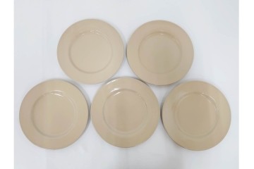 希少　イギリスヴィンテージ　WEDGWOOD(ウェッジウッド)　DRABWARE(ドラブウェア)　トリオ6客・プレート6点セット　(R-087843)