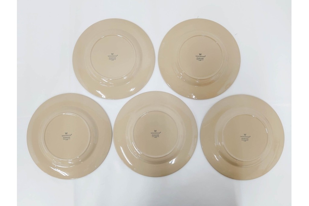 希少　イギリスヴィンテージ　WEDGWOOD(ウェッジウッド)　DRABWARE(ドラブウェア)　トリオ6客・プレート6点セット　(R-087843)