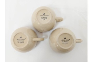 希少　イギリスヴィンテージ　WEDGWOOD(ウェッジウッド)　DRABWARE(ドラブウェア)　トリオ6客・プレート6点セット　(R-087844)