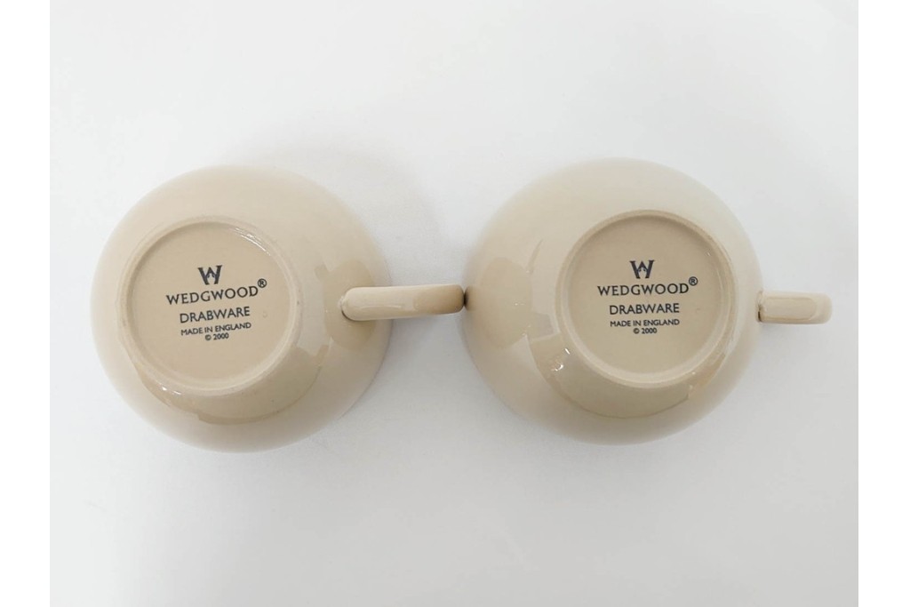 希少　イギリスヴィンテージ　WEDGWOOD(ウェッジウッド)　DRABWARE(ドラブウェア)　トリオ6客・プレート6点セット　(R-087844)