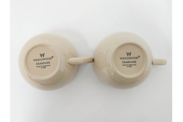 希少　イギリスヴィンテージ　WEDGWOOD(ウェッジウッド)　DRABWARE(ドラブウェア)　トリオ6客・プレート6点セット　(R-087844)