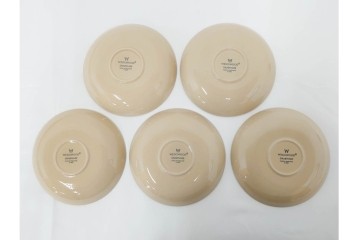 希少　イギリスヴィンテージ　WEDGWOOD(ウェッジウッド)　DRABWARE(ドラブウェア)　トリオ6客・プレート6点セット　(R-087844)
