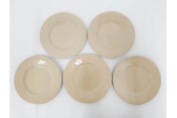希少　イギリスヴィンテージ　WEDGWOOD(ウェッジウッド)　DRABWARE(ドラブウェア)　トリオ6客・プレート6点セット　(R-087844)