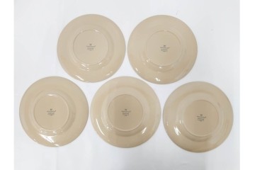 希少　イギリスヴィンテージ　WEDGWOOD(ウェッジウッド)　DRABWARE(ドラブウェア)　トリオ6客・プレート6点セット　(R-087844)