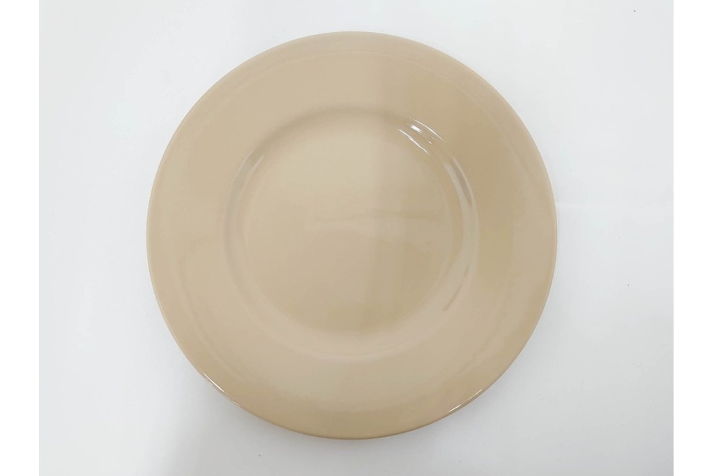 希少　イギリスヴィンテージ　WEDGWOOD(ウェッジウッド)　DRABWARE(ドラブウェア)　直径約21cm　クリームベージュカラーのプレート6点セット　(R-087845)