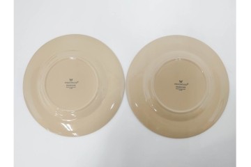 希少　イギリスヴィンテージ　WEDGWOOD(ウェッジウッド)　DRABWARE(ドラブウェア)　直径約21cm　クリームベージュカラーのプレート6点セット　(R-087845)