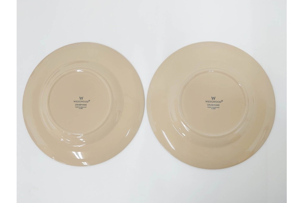 希少　イギリスヴィンテージ　WEDGWOOD(ウェッジウッド)　DRABWARE(ドラブウェア)　直径約21cm　クリームベージュカラーのプレート6点セット　(R-087845)