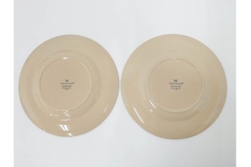 希少　イギリスヴィンテージ　WEDGWOOD(ウェッジウッド)　DRABWARE(ドラブウェア)　直径約21cm　クリームベージュカラーのプレート6点セット　(R-087845)