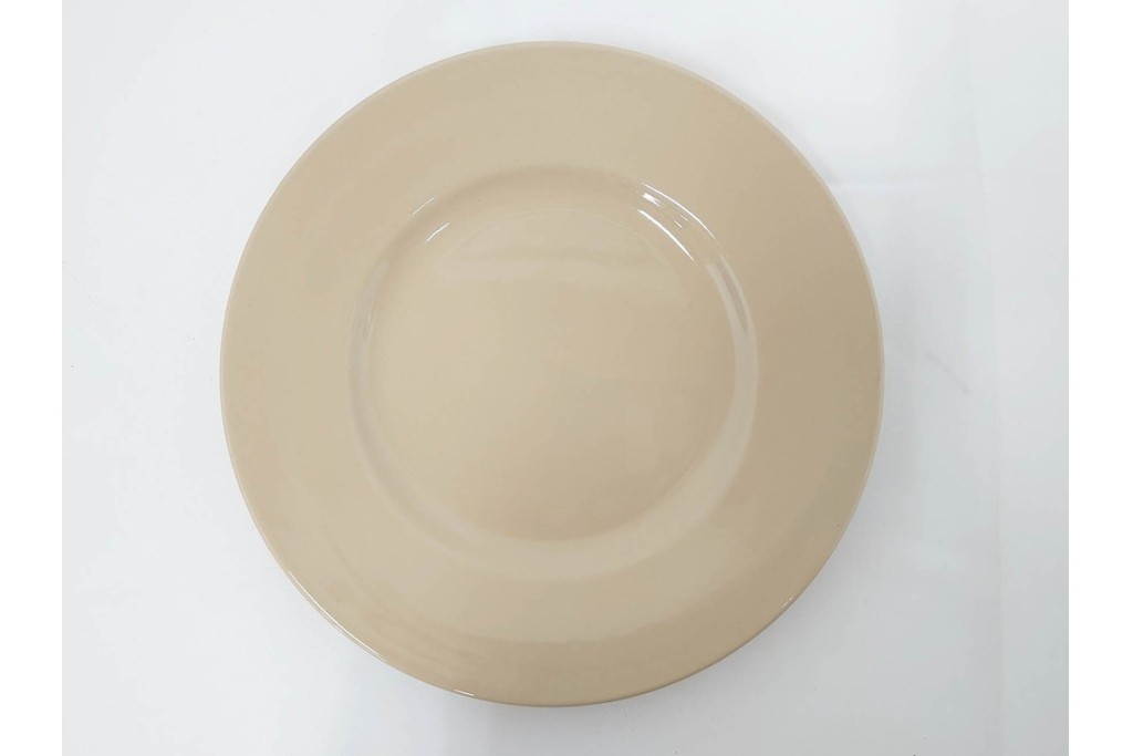 希少　イギリスヴィンテージ　WEDGWOOD(ウェッジウッド)　DRABWARE(ドラブウェア)　直径約21cm　クリームベージュカラーのプレート6点セット　(R-087845)