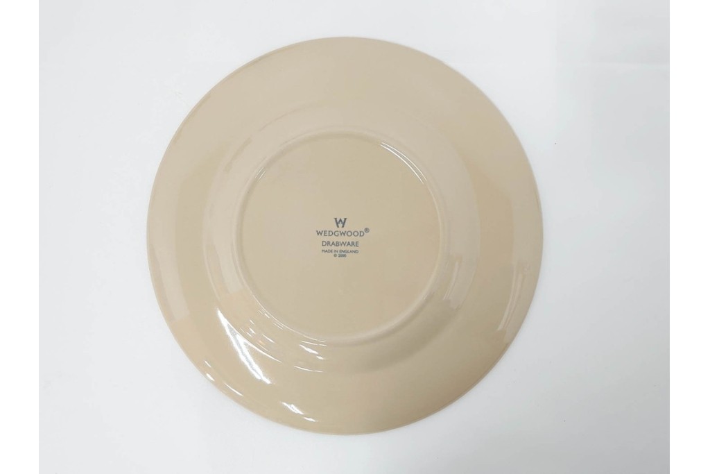 希少　イギリスヴィンテージ　WEDGWOOD(ウェッジウッド)　DRABWARE(ドラブウェア)　直径約21cm　クリームベージュカラーのプレート6点セット　(R-087845)