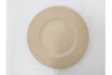 希少　イギリスヴィンテージ　WEDGWOOD(ウェッジウッド)　DRABWARE(ドラブウェア)　直径約21cm(小)・約23cm(大)　クリームベージュカラーのプレート8点セット　(R-087846)
