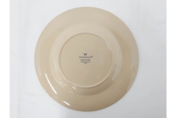 希少　イギリスヴィンテージ　WEDGWOOD(ウェッジウッド)　DRABWARE(ドラブウェア)　直径約21cm(小)・約23cm(大)　クリームベージュカラーのプレート8点セット　(R-087846)