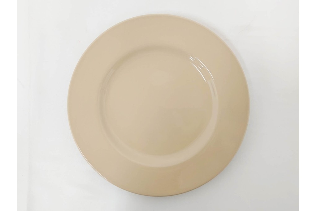希少　イギリスヴィンテージ　WEDGWOOD(ウェッジウッド)　DRABWARE(ドラブウェア)　直径約21cm(小)・約23cm(大)　クリームベージュカラーのプレート8点セット　(R-087846)