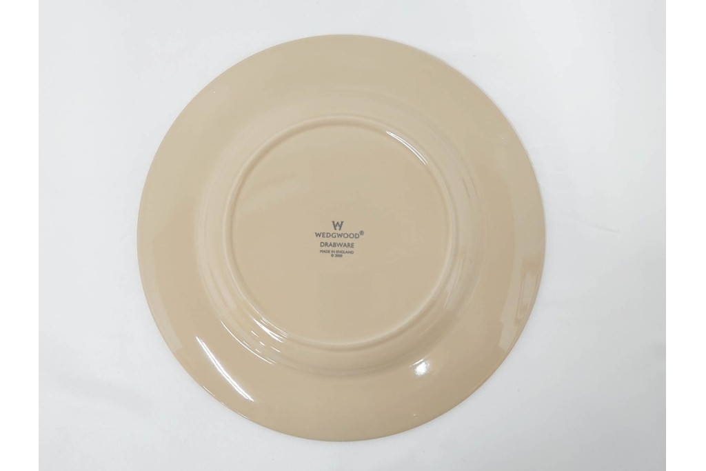 希少　イギリスヴィンテージ　WEDGWOOD(ウェッジウッド)　DRABWARE(ドラブウェア)　直径約23cm　クリームベージュカラーのプレート6点セット　(R-087847)