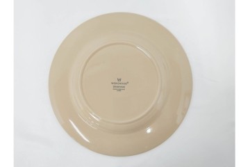 希少　イギリスヴィンテージ　WEDGWOOD(ウェッジウッド)　DRABWARE(ドラブウェア)　直径約23cm　クリームベージュカラーのプレート6点セット　(R-087847)