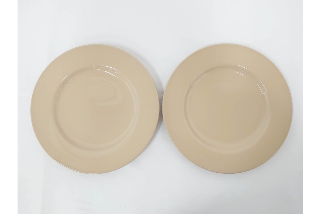 希少　イギリスヴィンテージ　WEDGWOOD(ウェッジウッド)　DRABWARE(ドラブウェア)　直径約23cm　クリームベージュカラーのプレート6点セット　(R-087847)