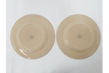 希少　イギリスヴィンテージ　WEDGWOOD(ウェッジウッド)　DRABWARE(ドラブウェア)　直径約23cm　クリームベージュカラーのプレート6点セット　(R-087847)