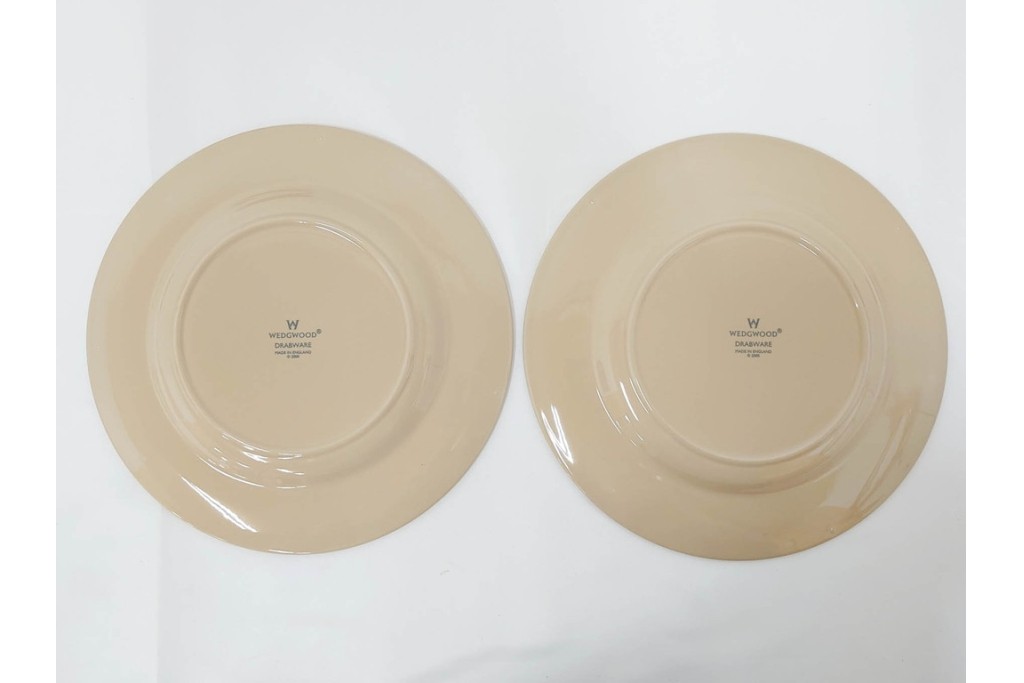 希少　イギリスヴィンテージ　WEDGWOOD(ウェッジウッド)　DRABWARE(ドラブウェア)　直径約23cm　クリームベージュカラーのプレート6点セット　(R-087847)