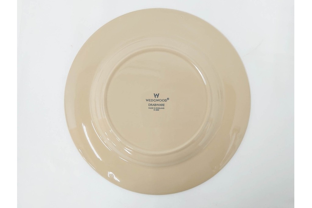 希少　イギリスヴィンテージ　WEDGWOOD(ウェッジウッド)　DRABWARE(ドラブウェア)　直径約23cm　クリームベージュカラーのプレート6点セット　(R-087847)