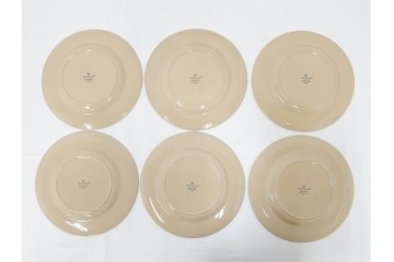 希少　イギリスヴィンテージ　WEDGWOOD(ウェッジウッド)　DRABWARE(ドラブウェア)　直径約23cm　クリームベージュカラーのプレート6点セット　(R-087848)