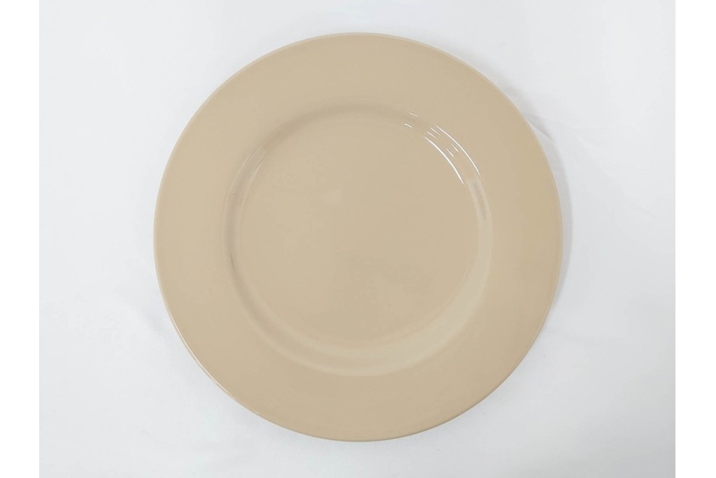 希少　イギリスヴィンテージ　WEDGWOOD(ウェッジウッド)　DRABWARE(ドラブウェア)　直径約23cm　クリームベージュカラーのプレート6点セット　(R-087848)