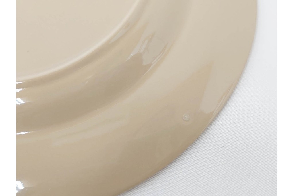 希少　イギリスヴィンテージ　WEDGWOOD(ウェッジウッド)　DRABWARE(ドラブウェア)　直径約23cm　クリームベージュカラーのプレート6点セット　(R-087848)