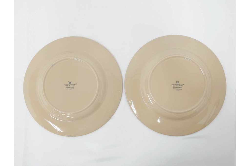 希少　イギリスヴィンテージ　WEDGWOOD(ウェッジウッド)　DRABWARE(ドラブウェア)　直径約23cm　クリームベージュカラーのプレート6点セット　(R-087848)