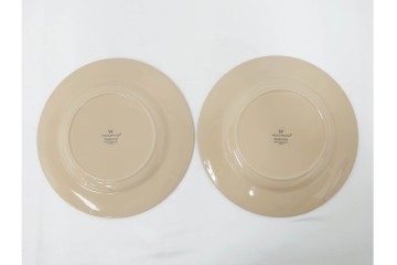 希少　イギリスヴィンテージ　WEDGWOOD(ウェッジウッド)　DRABWARE(ドラブウェア)　直径約23cm　クリームベージュカラーのプレート6点セット　(R-087848)