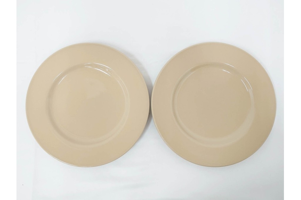 希少　イギリスヴィンテージ　WEDGWOOD(ウェッジウッド)　DRABWARE(ドラブウェア)　直径約23cm　クリームベージュカラーのプレート6点セット　(R-087848)