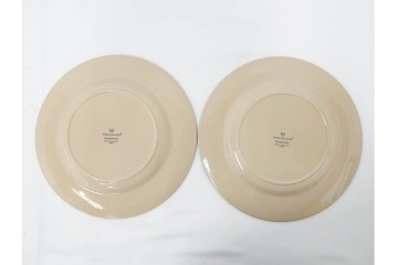 希少　イギリスヴィンテージ　WEDGWOOD(ウェッジウッド)　DRABWARE(ドラブウェア)　直径約23cm　クリームベージュカラーのプレート6点セット　(R-087848)