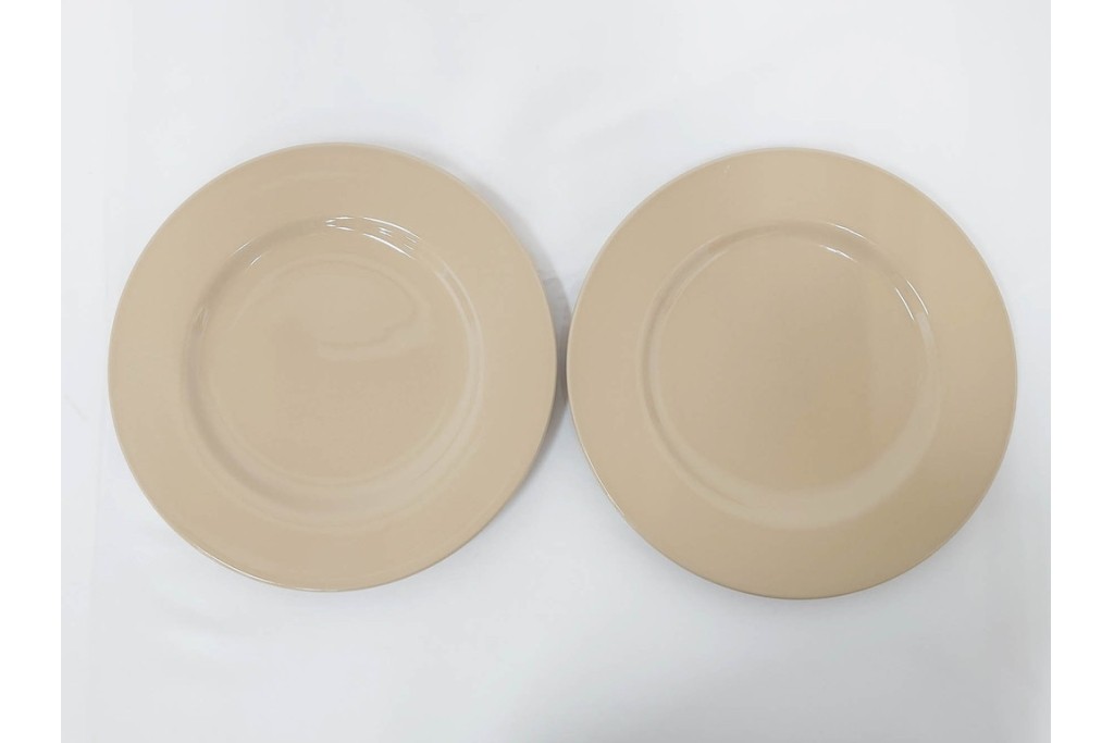希少　イギリスヴィンテージ　WEDGWOOD(ウェッジウッド)　DRABWARE(ドラブウェア)　直径約23cm　クリームベージュカラーのプレート7点セット　(R-087849)