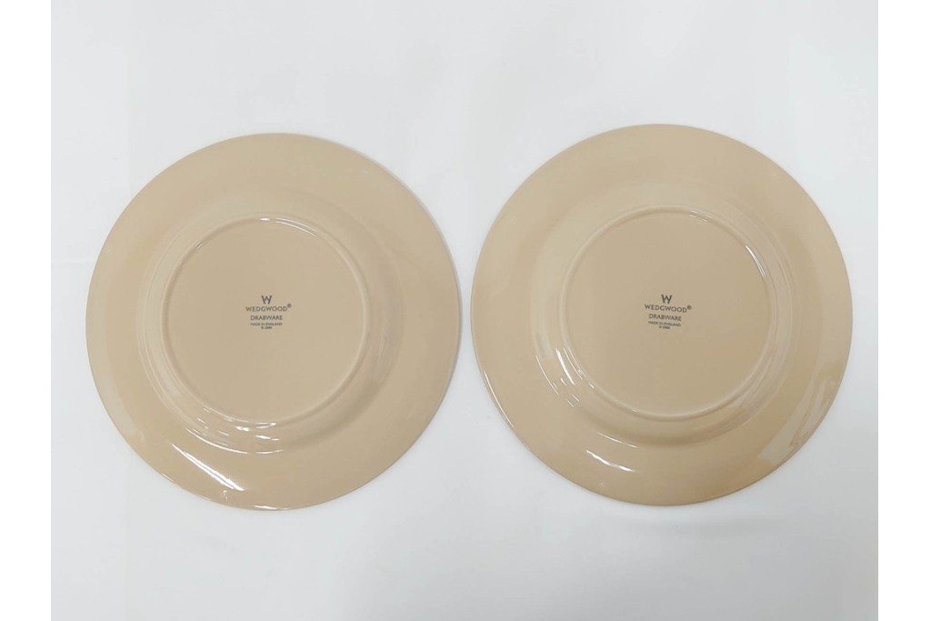 希少　イギリスヴィンテージ　WEDGWOOD(ウェッジウッド)　DRABWARE(ドラブウェア)　直径約23cm　クリームベージュカラーのプレート7点セット　(R-087849)
