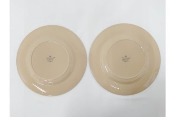 希少　イギリスヴィンテージ　WEDGWOOD(ウェッジウッド)　DRABWARE(ドラブウェア)　直径約23cm　クリームベージュカラーのプレート7点セット　(R-087849)