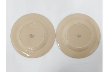 希少　イギリスヴィンテージ　WEDGWOOD(ウェッジウッド)　DRABWARE(ドラブウェア)　直径約23cm　クリームベージュカラーのプレート7点セット　(R-087849)