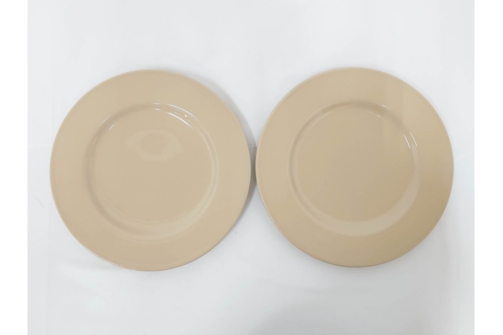 希少　イギリスヴィンテージ　WEDGWOOD(ウェッジウッド)　DRABWARE(ドラブウェア)　直径約23cm　クリームベージュカラーのプレート7点セット　(R-087849)