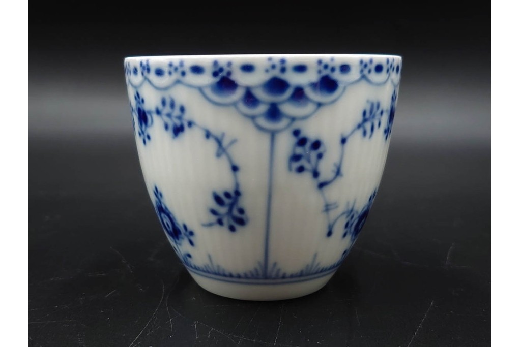デンマーク製　ROYAL COPENHAGEN(ロイヤルコペンハーゲン)　ブルーフルーテッド　ハーフレース　コーヒーカップ&ソーサー5客セット　定価(5客合計)約13万7千円　(R-087855)