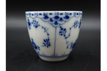 デンマーク製　ROYAL COPENHAGEN(ロイヤルコペンハーゲン)　ブルーフルーテッド　ハーフレース　コーヒーカップ&ソーサー5客セット　定価(5客合計)約13万7千円　(R-087855)