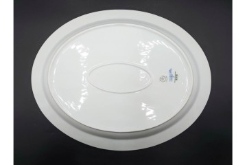 デンマーク製　ROYAL COPENHAGEN(ロイヤルコペンハーゲン)　ブルーフルーテッド　ハーフレース　直径約36.5cm 　オーバルディッシュ　定価7万4800円　(R-087857)