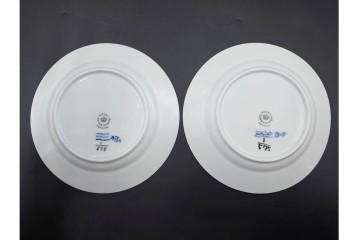デンマーク製　ROYAL COPENHAGEN(ロイヤルコペンハーゲン)　ブルーフルーテッド　ハーフレース　オーバルプレート(直径約22cm)1枚・プレート(直径約15cm)5枚セット　(R-087858)