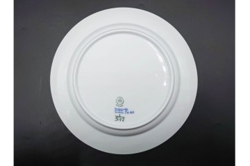 デンマーク製　ROYAL COPENHAGEN(ロイヤルコペンハーゲン)　ブルーフルーテッド　ハーフレース　直径約22cm　プレート3枚セット　(R-087859)