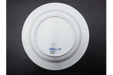 デンマーク製　ROYAL COPENHAGEN(ロイヤルコペンハーゲン)　ブルーフルーテッド　ハーフレース　直径約22cm　ディーププレート3枚セット　定価(3枚合計)9万9千円　(R-087863)