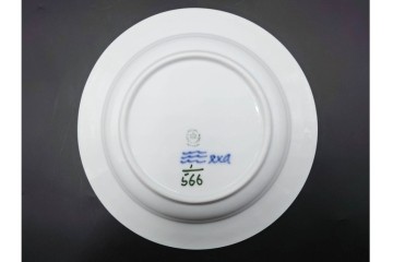 デンマーク製　ROYAL COPENHAGEN(ロイヤルコペンハーゲン)　ブルーフルーテッド　ハーフレース　直径約22cm　ディーププレート3枚セット　定価(3枚合計)9万9千円　(R-087863)