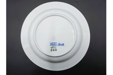 デンマーク製　ROYAL COPENHAGEN(ロイヤルコペンハーゲン)　ブルーフルーテッド　ハーフレース　直径約22cm　ディーププレート3枚セット　定価(3枚合計)9万9千円　(R-087863)