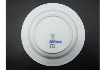 デンマーク製　ROYAL COPENHAGEN(ロイヤルコペンハーゲン)　ブルーフルーテッド　ハーフレース　直径約22cm　ディーププレート3枚セット　定価(3枚合計)9万9千円　(R-087864)