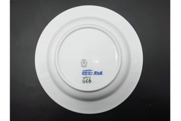 デンマーク製　ROYAL COPENHAGEN(ロイヤルコペンハーゲン)　ブルーフルーテッド　ハーフレース　直径約22cm　ディーププレート3枚セット　定価(3枚合計)9万9千円　(R-087864)