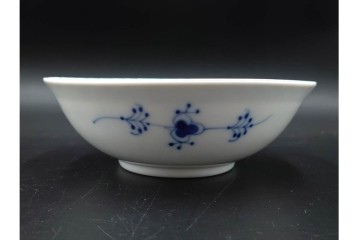 デンマーク製　ROYAL COPENHAGEN(ロイヤルコペンハーゲン)　ブルーフルーテッド　ハーフレース　約16cm　ボウル3点セット　定価(3点合計)約8万2千円　(R-087865)