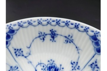 デンマーク製　ROYAL COPENHAGEN(ロイヤルコペンハーゲン)　ブルーフルーテッド　ハーフレース　約16cm　ボウル3点セット　定価(3点合計)約8万2千円　(R-087866)