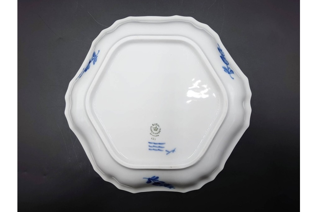 デンマーク製　ROYAL COPENHAGEN(ロイヤルコペンハーゲン)　ブルーフラワー　カーブ　プレート5枚セット　(R-087867)
