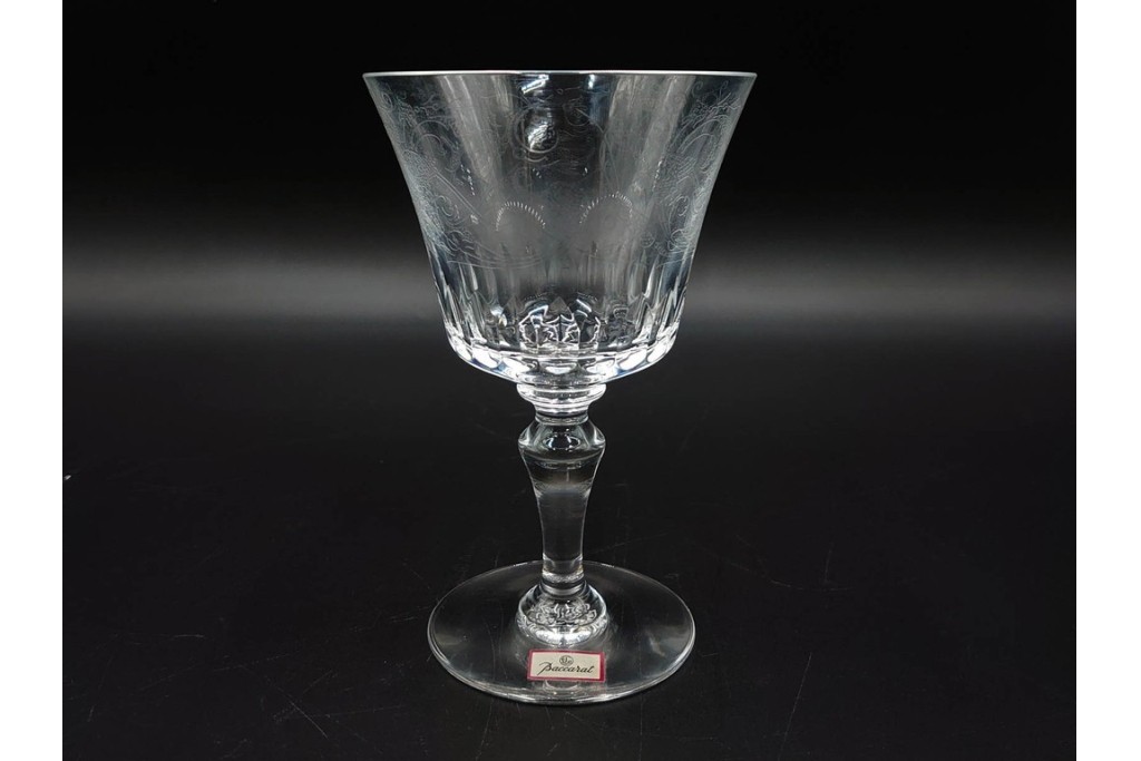 フランス　Baccarat(バカラ)　パルメ　繊細な装飾が上品なワイングラス1点・シャンパングラス2点セット　(R-087868)